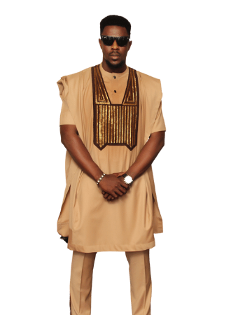 Nude Brown Agbada